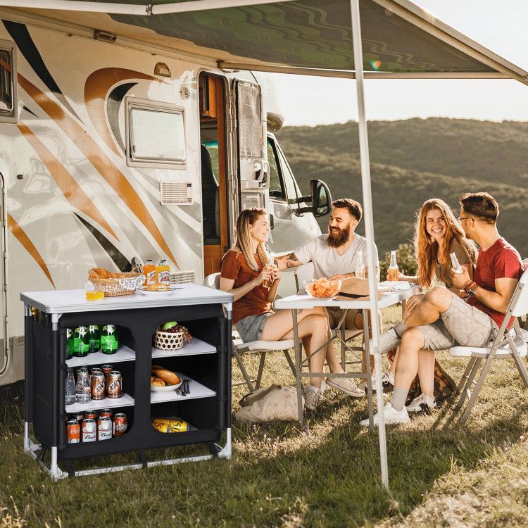 Multi-Functional Portable Kitchen Table with Ample Storage for Outdoor Adventures Doba