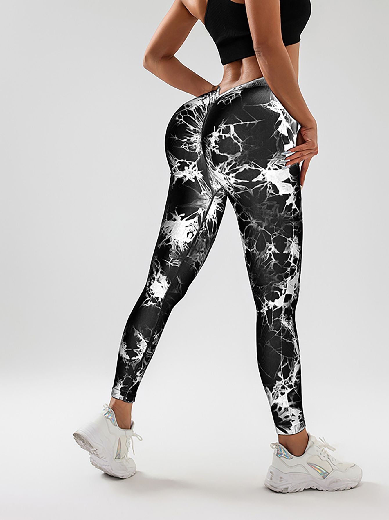 Tie Dye Slimming Yoga Leggings, Butt Lifting High Stretch Casual Fitness Yoga Pants, Women's Activewear Doba