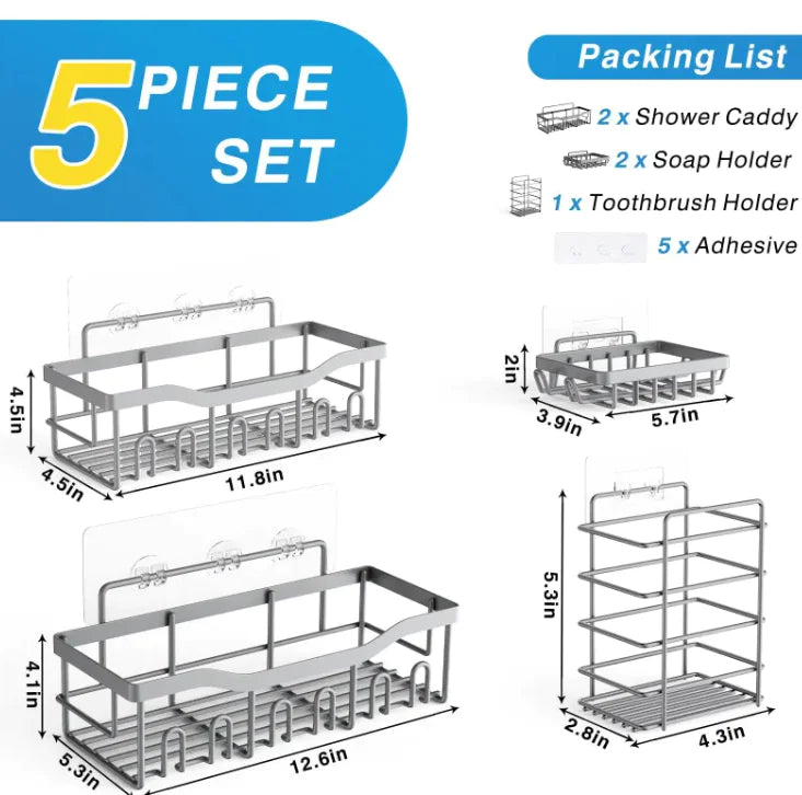 Bathroom Wall-mounted Storage Rack Chris and Alexa Store